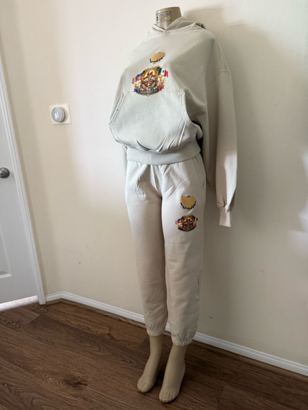World Cup 2026 Cream Graphic Hoodie & Jogger Set